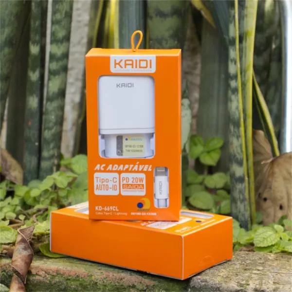 CARREGADOR TIPO C LIGHTNING 20W KAIDI KD-669CL/ KD-670CL