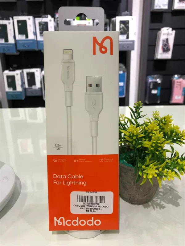 CABO LIGHTNING 3A MCDODO CA-7270 BRANCO